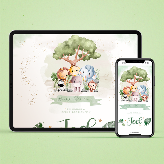 Invitación Web - Baby Safari