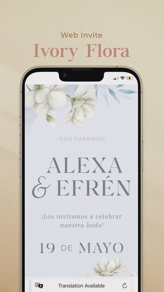 Invitación Web - Ivory Flora
