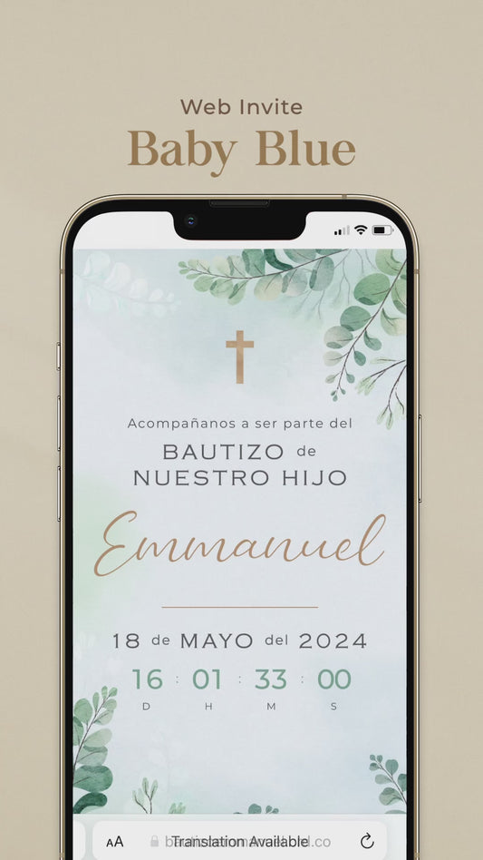Invitación Web - Baby Blue
