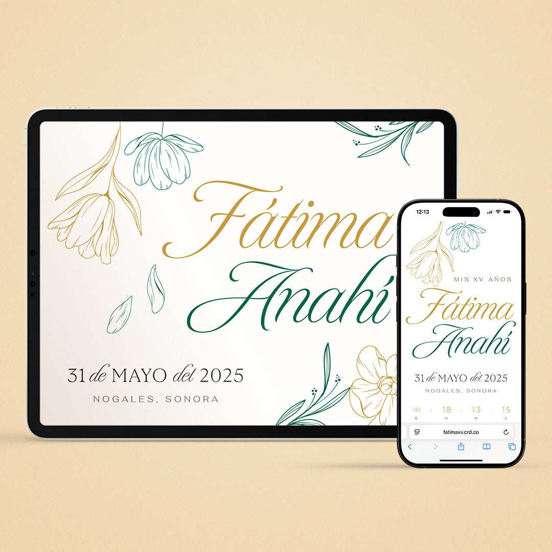 Web Invitation - Ivory Flora