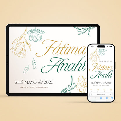 Web Invitation - Ivory Flora